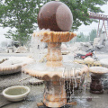 Hand carved outdoor marble stone rotating ball water fountain statue
